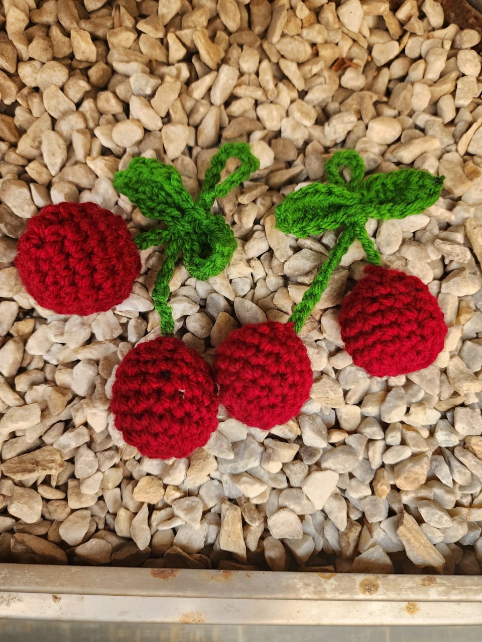 Crochet cherry charm🍒